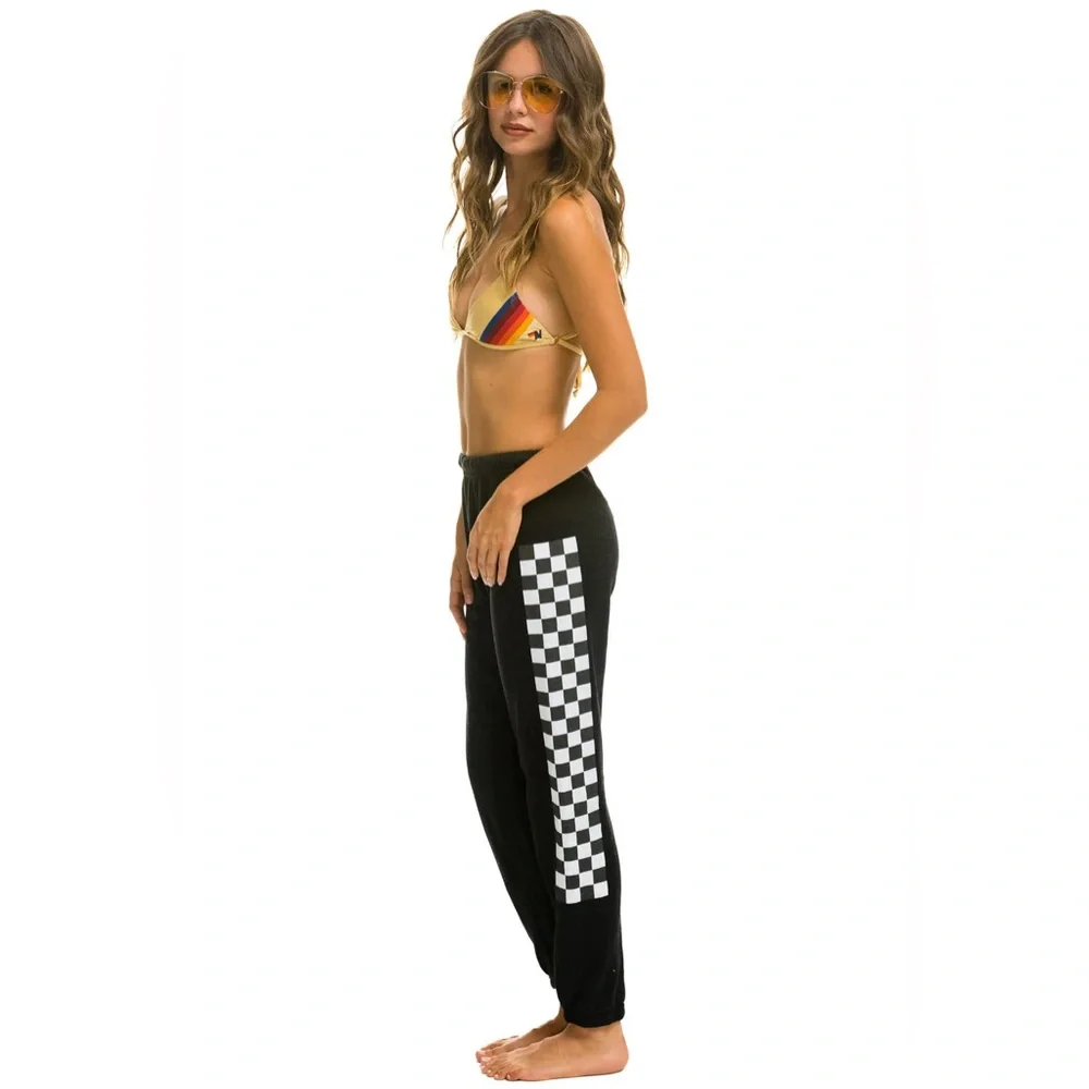 NWT Aviator Nation WOMEN'S CHECK SWEATPANTS